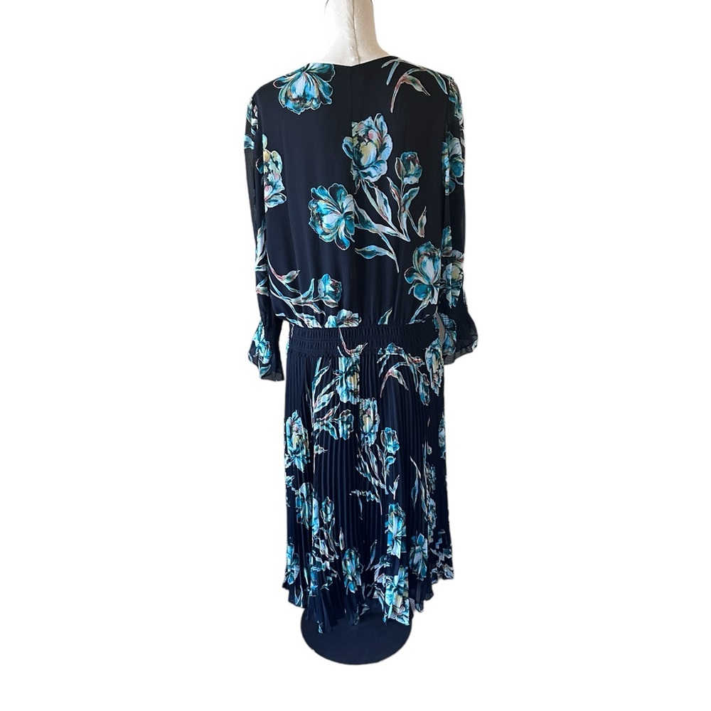 NWT CHICO'S Crepe Pleated Floral Midi Dress SZ-16 - Picture 10 of 10